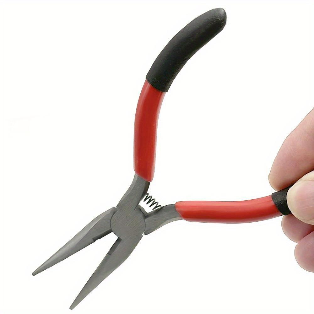 2pcs/set Needle Nosed Pliers 5 Inch DIY Hand Prebuilt Coil Wire Long Nose Pliers Portable Durable Steel Repair Tool