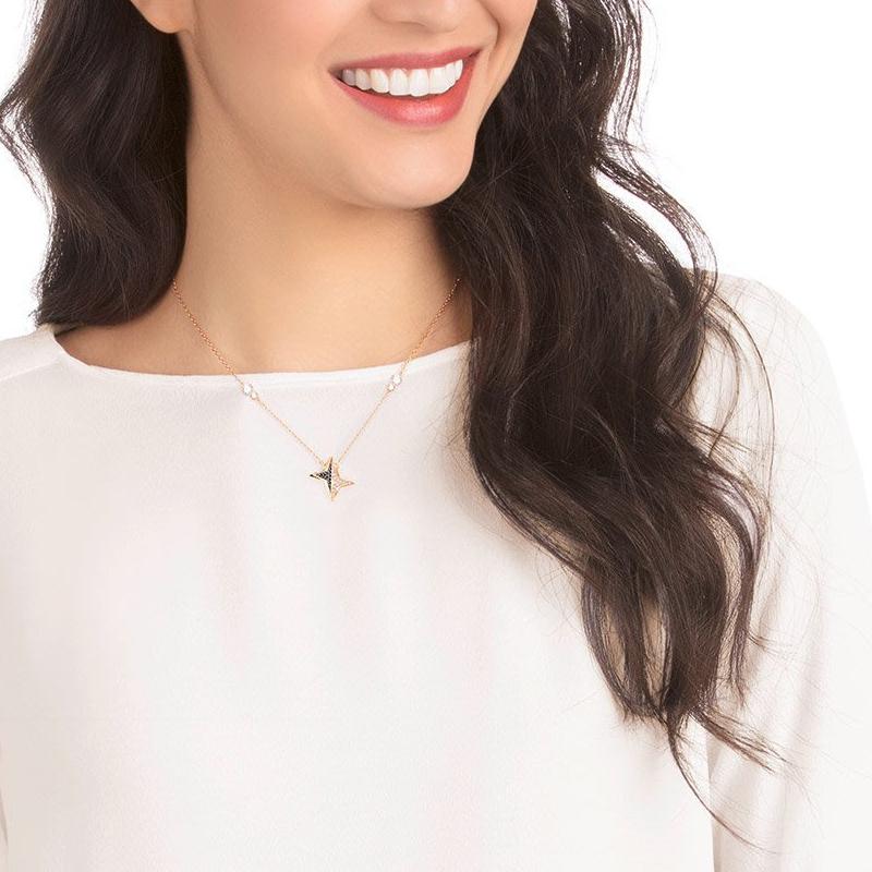 Swarovski Halve Asymmetric Star Pendant Necklace Women Necklace Rose-Gold 5347218