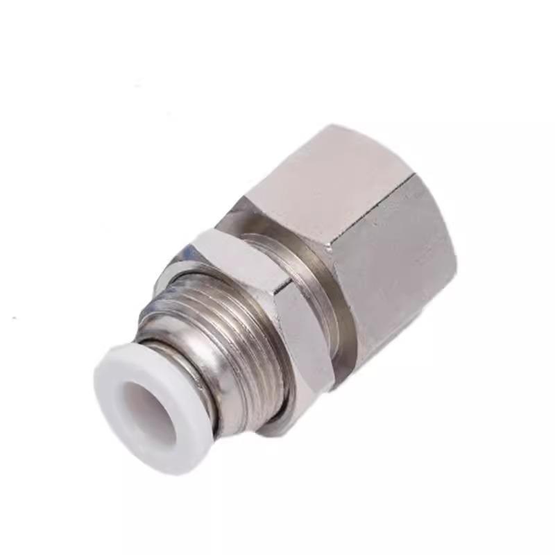 Pneumatic Bulkhead Mount Hose Fitting Connector - MPMF Series (4/6/8/10/12-M5/01/02/03/04)
