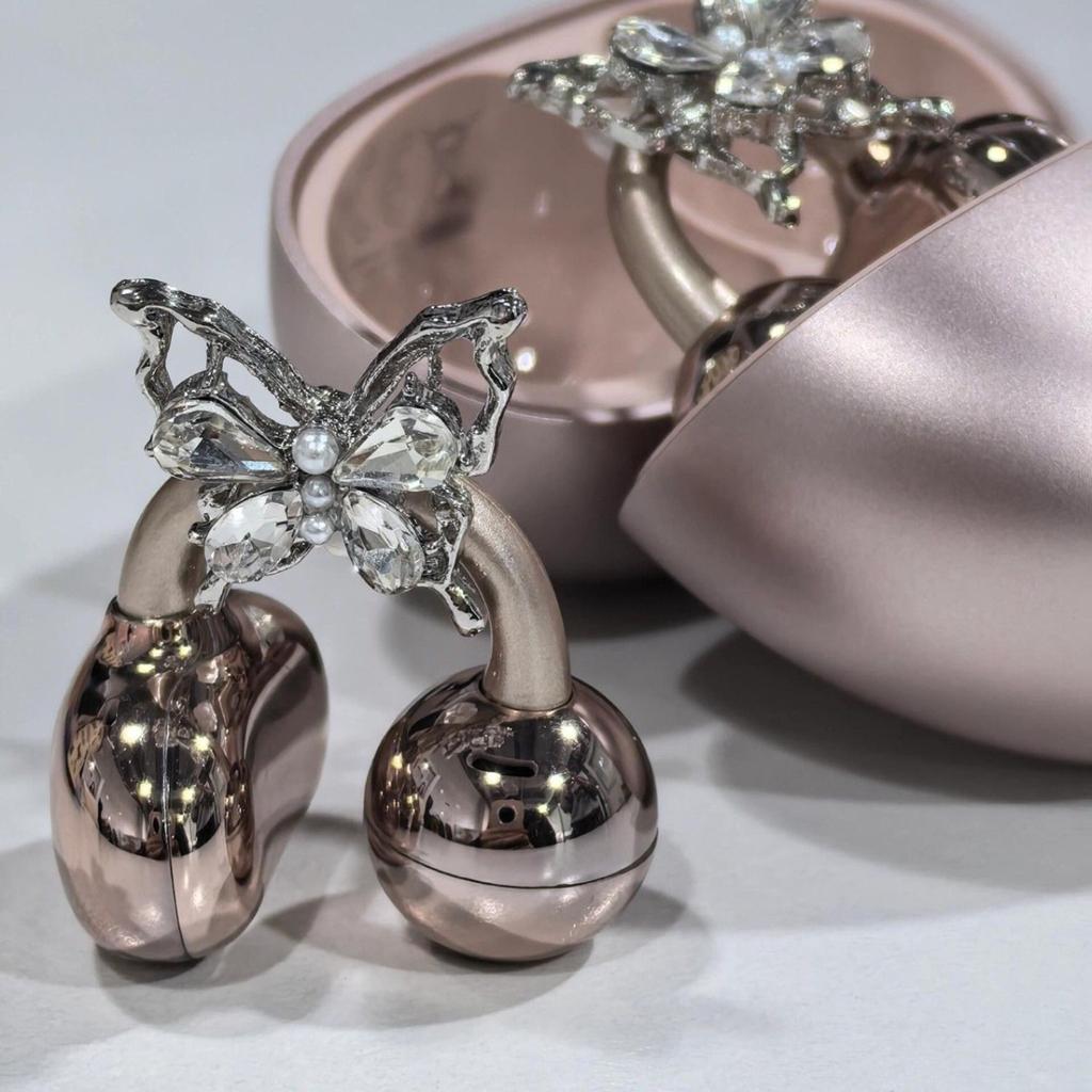 Vollständige Diamanten-Schleifen-Ohrhörer mit Diamanten-Schnalle, Nischendesign, leichter Luxus, hochwertiges Gefühl, Kopfhörer-Clip DIY-Zubehör