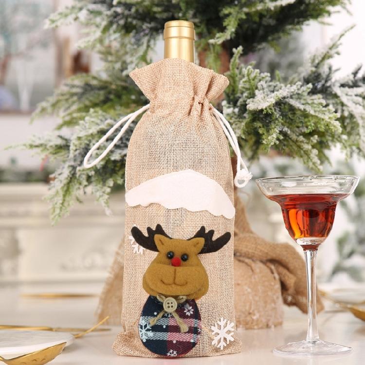 Christmas Wine Bottle Cover Wine Gift Bag New Year 2023 Xmas Gifts Holiday Party