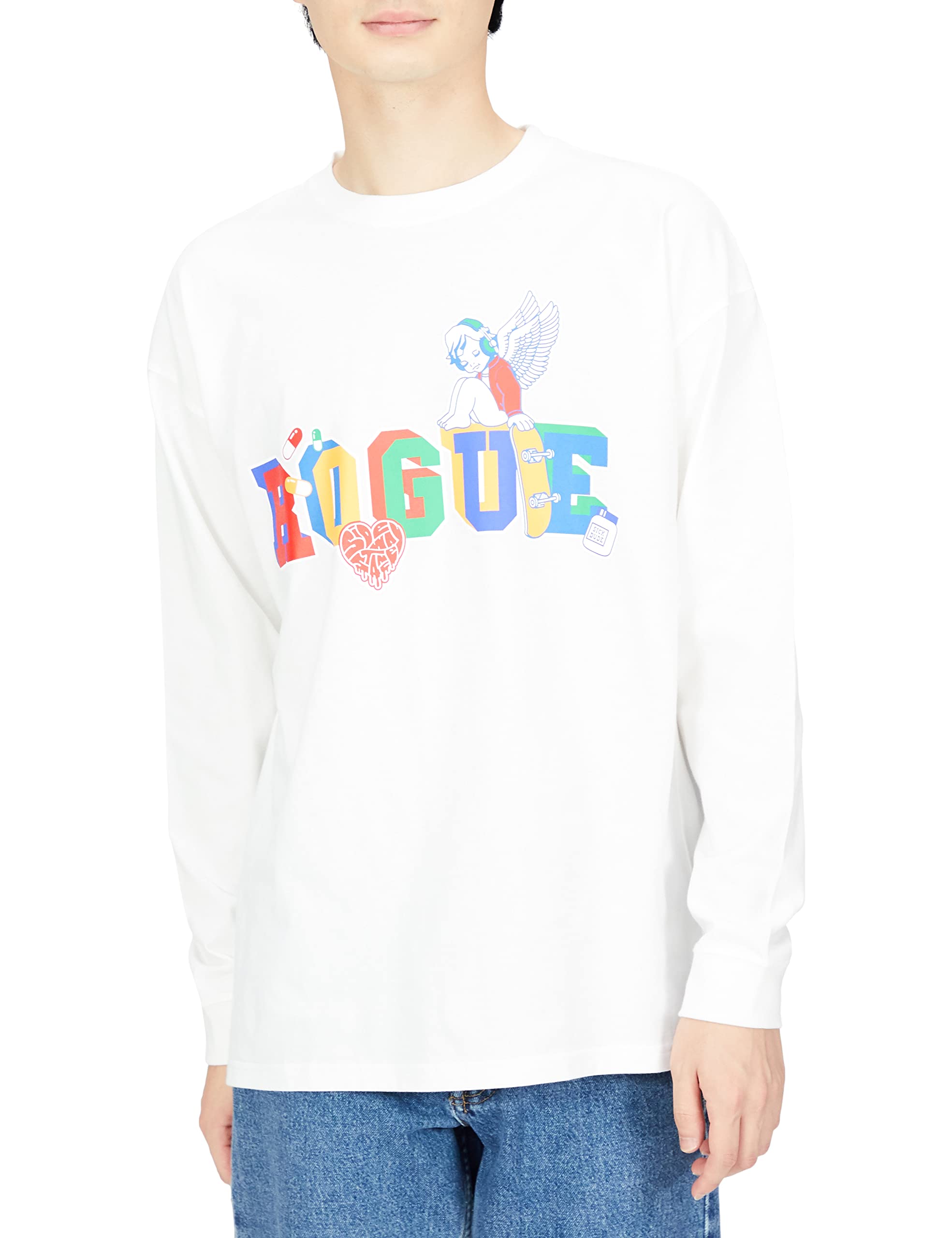 

IMPROMES SIDEWAYSTANCE Long Sleeve Mutation Print T-Shirt, Men s, 70078, White, Size M