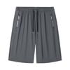 Men's Elastic Waist Casual Shorts with Drawstring and Zip Pockets Relaxed Fit Lightweight Breathable Fabric for Daily Wear