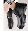 Men's Extra Large Leather High-Top Boots - Business Casual Style with Big Toe Cap and Plus Velvet Lining