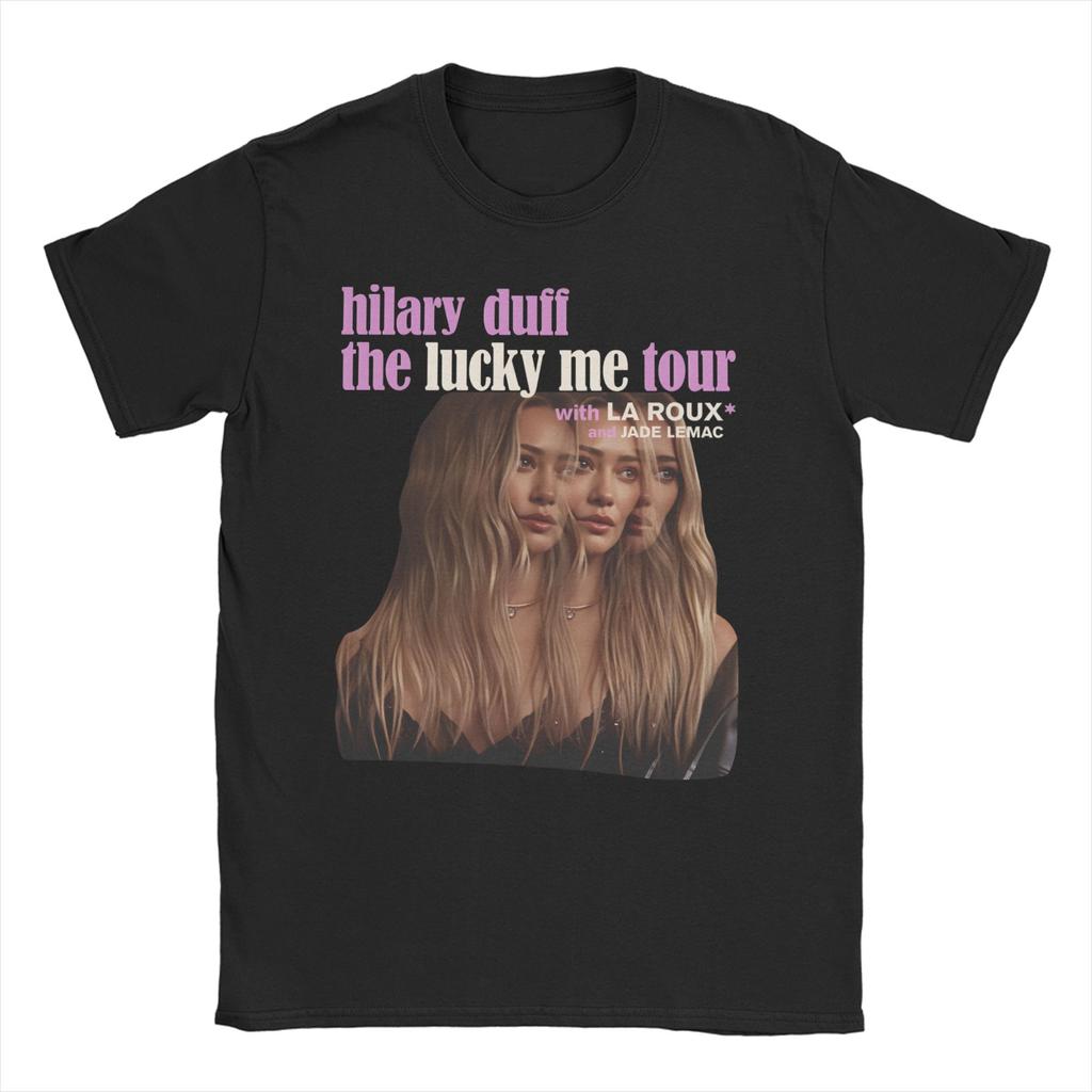 Hilary Duff The Lucky Me Tour 2026 Unisex WoUnisex T Shirts Fun Tee Shirt Short Sleeve Round Neck TShirts 100 Cotton Gift Clothes