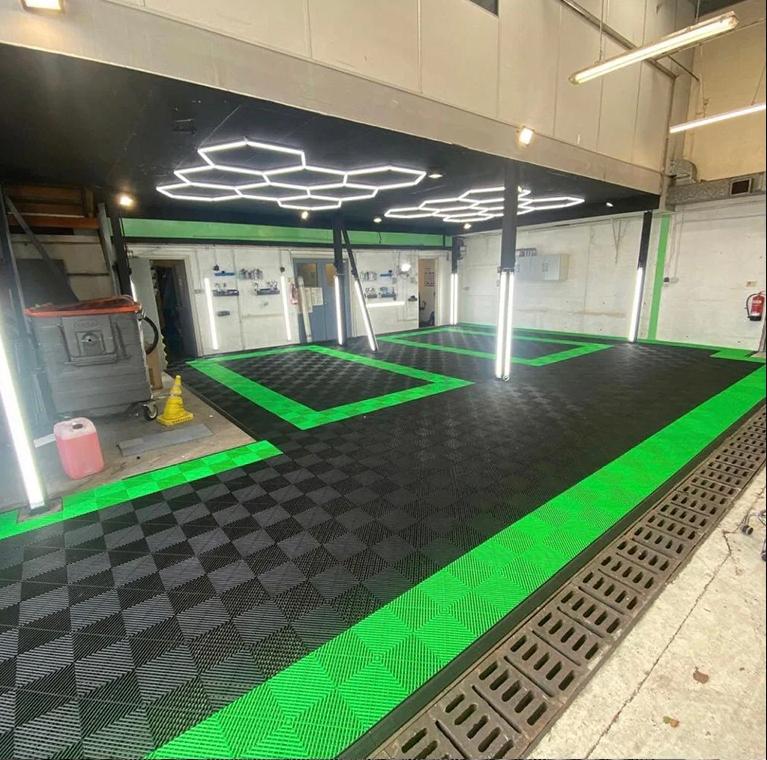 Modular Flooring Puzzle Tiles 40x40 Garage Car Flooring Workshop Detailing (grass Green)