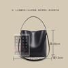 New leather fashion niche design handbag, cowhide large-capacity commuter shoulder bucket bag
