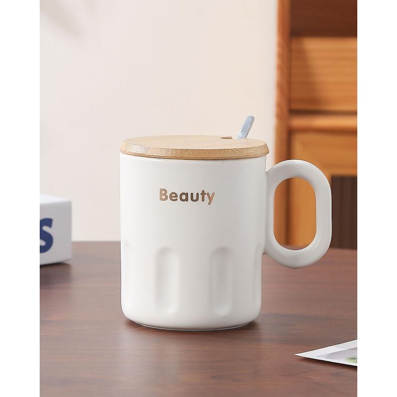 Creative and Simple Ceramic Cups High Appearance Level  Covered Mugs Home Coffee Cups  Couple Drinking Cups  Souvenirs