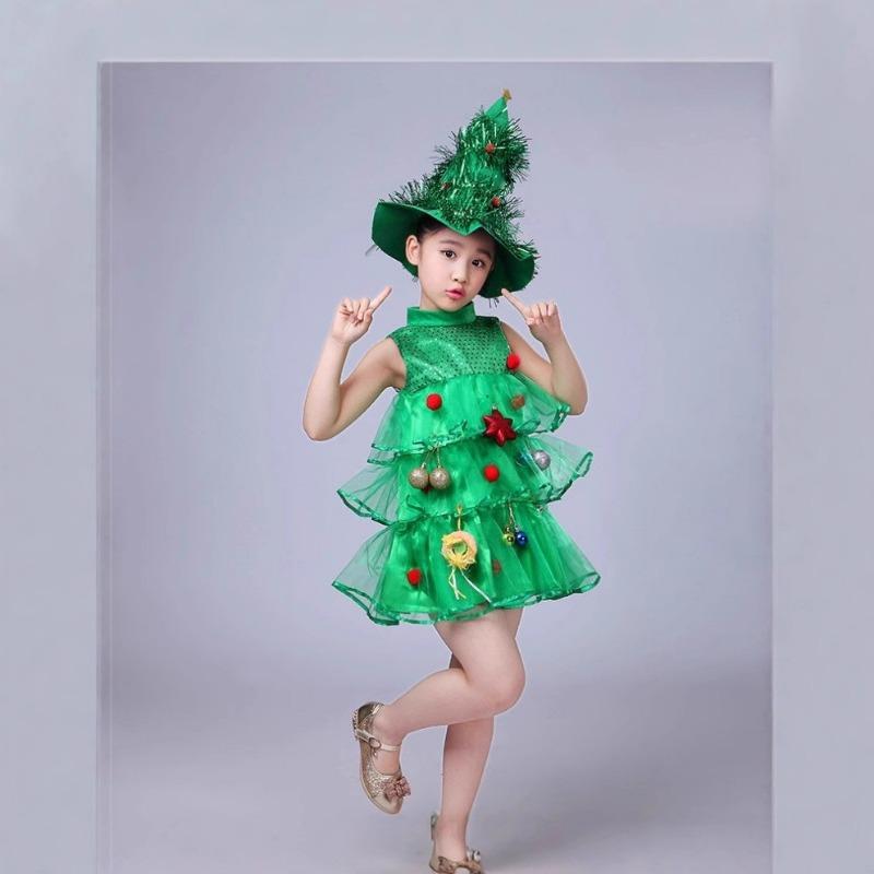 Children's Christmas Tree Show Costumes Girls' Christmas Costumes Children's Christmas New Year's Day Show Costumes
