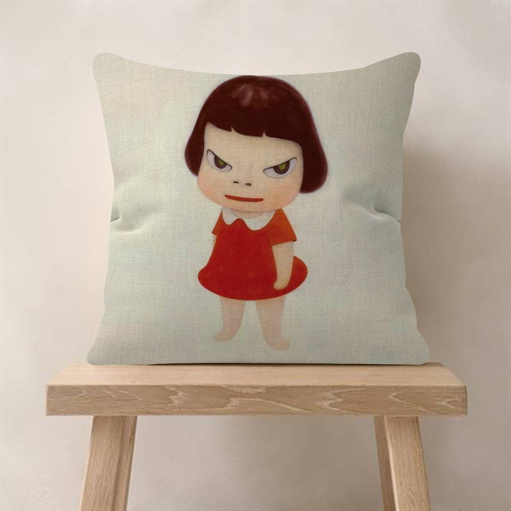 Art YYoshitomos cool Nara  Pillow Gifts Home Office Furnishings Bedroom Sofa Car Cushion Cover case 45x45cm