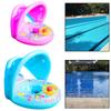 Float Boat Baby Seat With Shade Canopy Kids Inflatable Swimming Pool Aid Ring