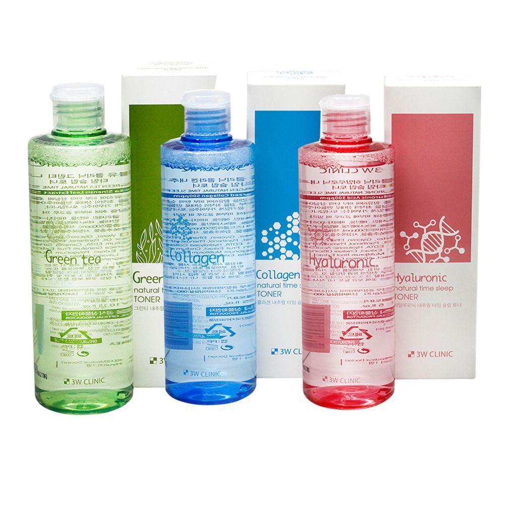 3w Clinic PLTUKCOB Natural Time Sleep Toner 300ml Green Tea Collagen Hyaluronic Acid collagen