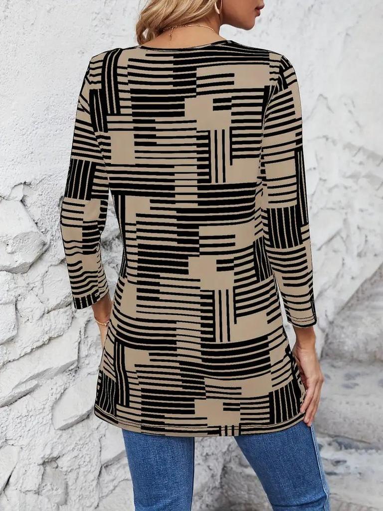 Plus Size Autumn/Winter 2025 Fashion Casual Women's Round Neck Top T-Shirt