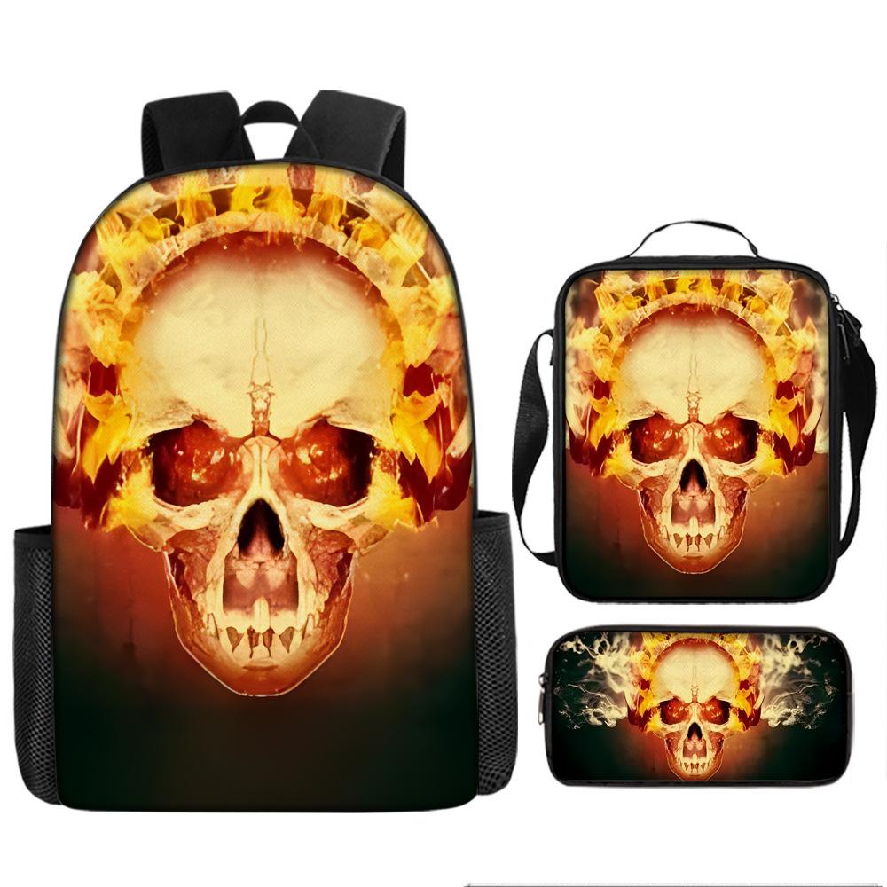 Skull Schoolbag for Primary School Students, Kindergarten New Schoolbag for Boys and Girls, Grades 2345 and 6