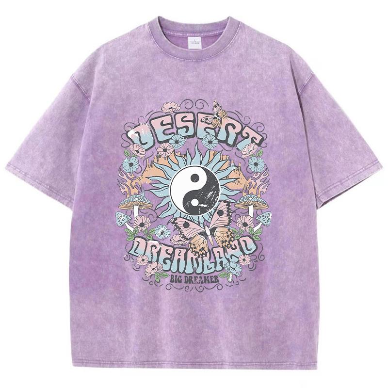 

Big Dreamer Mushroom Flower Butterfly Women T Shirt Street Sport Tshirt Soft Breathable Short Sleeve Oversized T-Shirt S