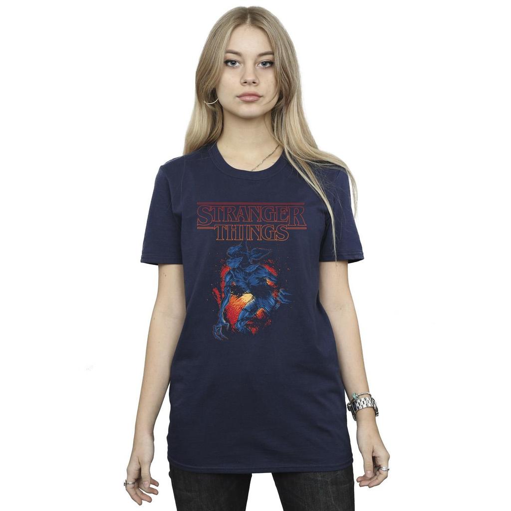 Netflix Womens/Ladies Stranger Things Demo Cave Cotton Boyfriend T-Shirt