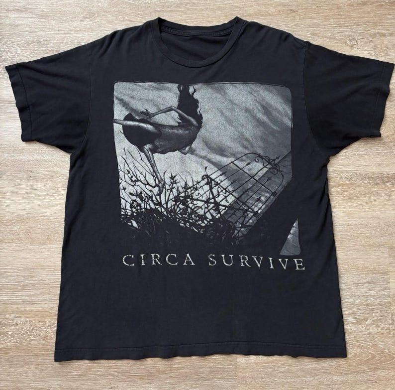 Circa Survive Jurtuna Black Cotton Cotton Unisex T-shirt Oversized Unisex Streetwear Trendy Cotton Y2k Short Sleeves Classic
