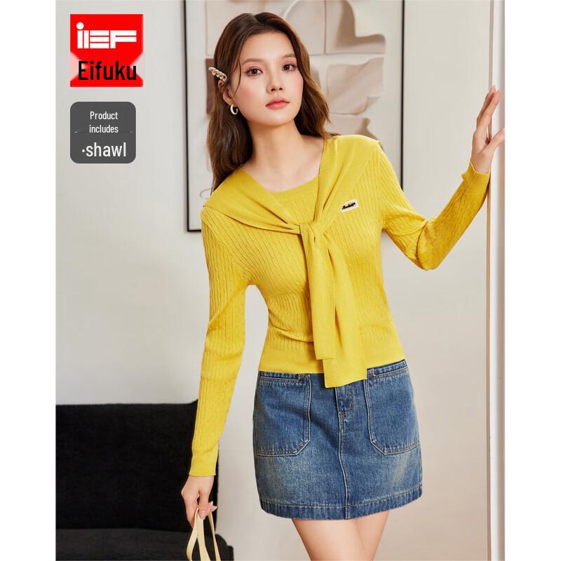 

IEF 2025 Осень Французский Вязаный Топ Без Рукавов с Плетением L