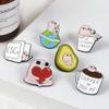Cute Cartoon Pink Monster Brooch Unique Creative Avocado Cup Design Fashion Accessory