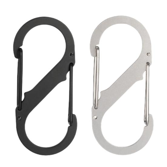 S-Shaped Aluminum Alloy Hanging Buckle Small Carabiner Clip Anti Theft Double Snap Hook Mini Locking Carabiner
