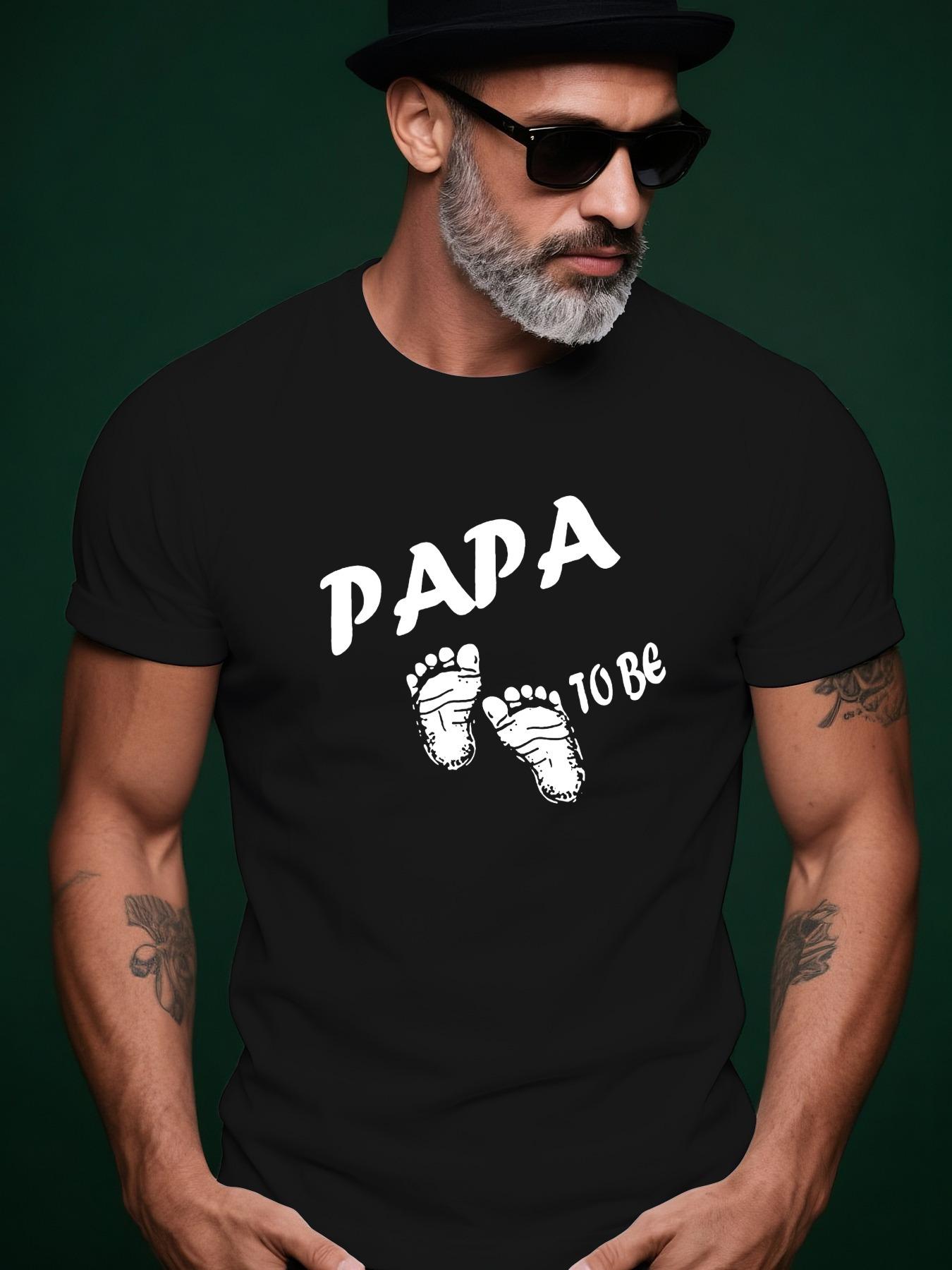PAPA Footprint Trendy Streetwear Summer Casual Crew Neck ... M