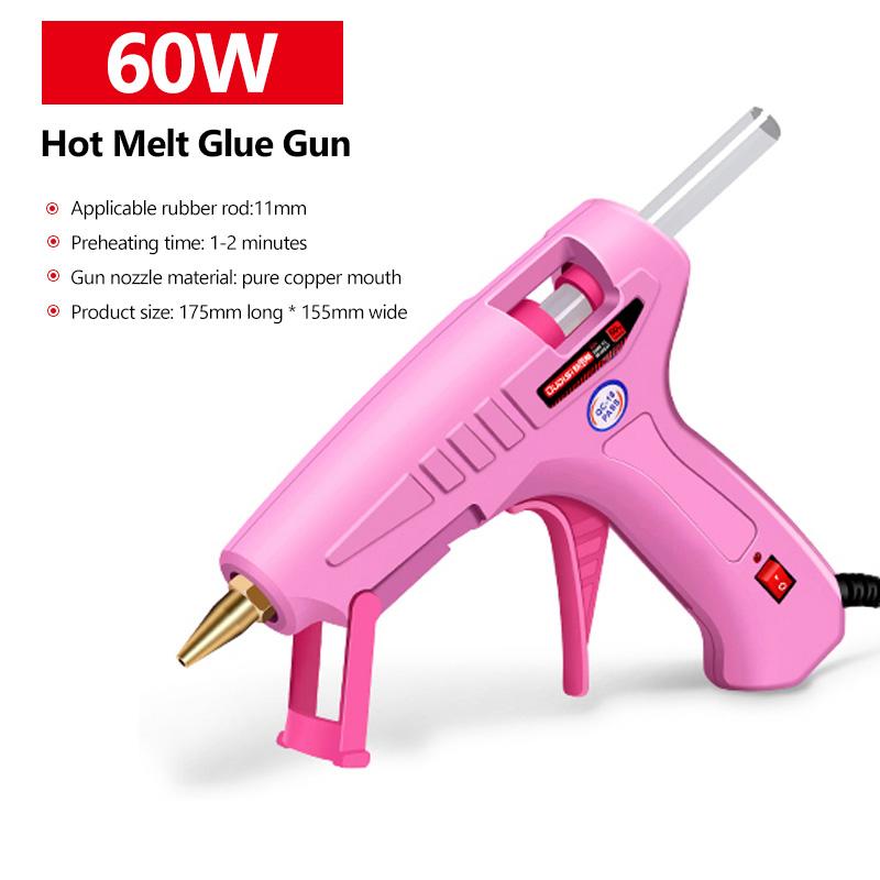 20W/60W/100W Heißklebepistole und 7mm Klebestift Mini-Pistole Thermoelektrisches Temperatur-Reparaturwerkzeug DIY Kostenloser Heißklebestift