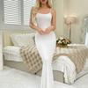 New European and American popular INS style, pure white suspender long dress, pure desire style, luxury temptation nude dress