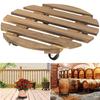 Wooden Flower Pot Tray Round Plant Rolling Board Outdoor Weatherproof Plant Pot Base with 360 Rotating Wheels for Indoor Outdoor Potted Plants