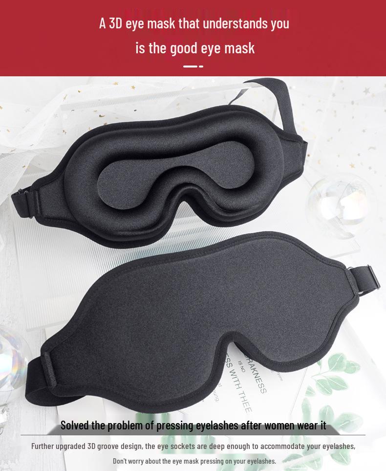 3D Light Blocking Eye Mask - Ice Silk, Pressure-Free for Office, Nap, Travel, Men & Women