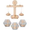 Wooden Math Balance Scale Educational Toy for Kids Building Skills Learning Addition Subtraction Weight Comparison