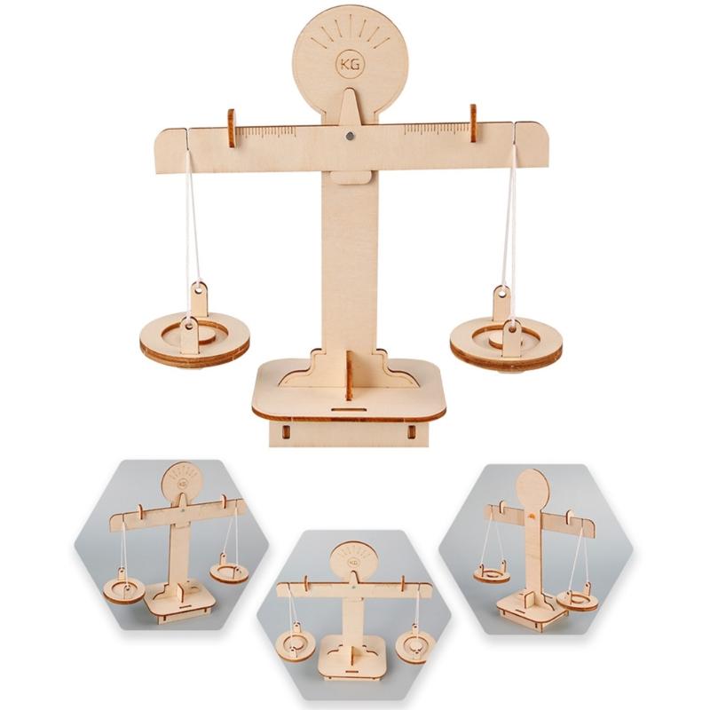 Wooden Math Balance Scale Educational Toy for Kids Building Skills Learning Addition Subtraction Weight Comparison