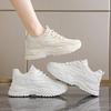 New Spring 2025 Fashionable Thick-soled Height-increasing Casual Single-shoe Mesh Lightweight Running Women's Shoes