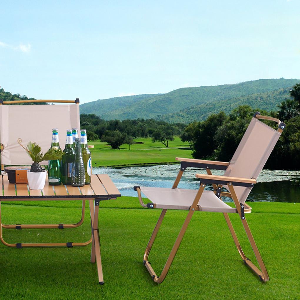 Durable Camping Chairs For Adults Made Of Sturdy Carbon Steel Chair Is Sturdy And Can Withstand Cream-coloured Large Size