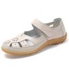 Women's Summer Baotou Hollow Out Flat Sole Sandals Soft Sole Non Slip Lightweight Breathable Cave Shoe Velcro Elderly Sandals