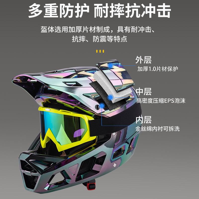 Full Face Mountain Bike Helmet Adults CE Certified Downhill Cycling Protective Gear S M L