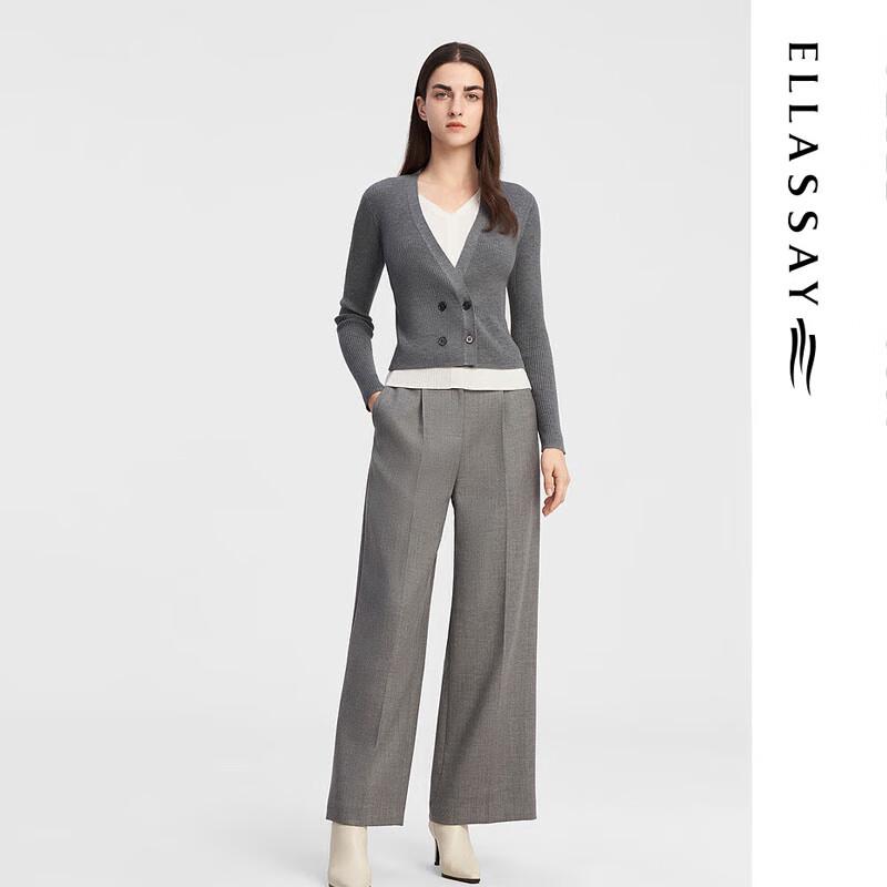 ELLASSAY Women's Slim Fit V-Neck Merino Wool Sweater