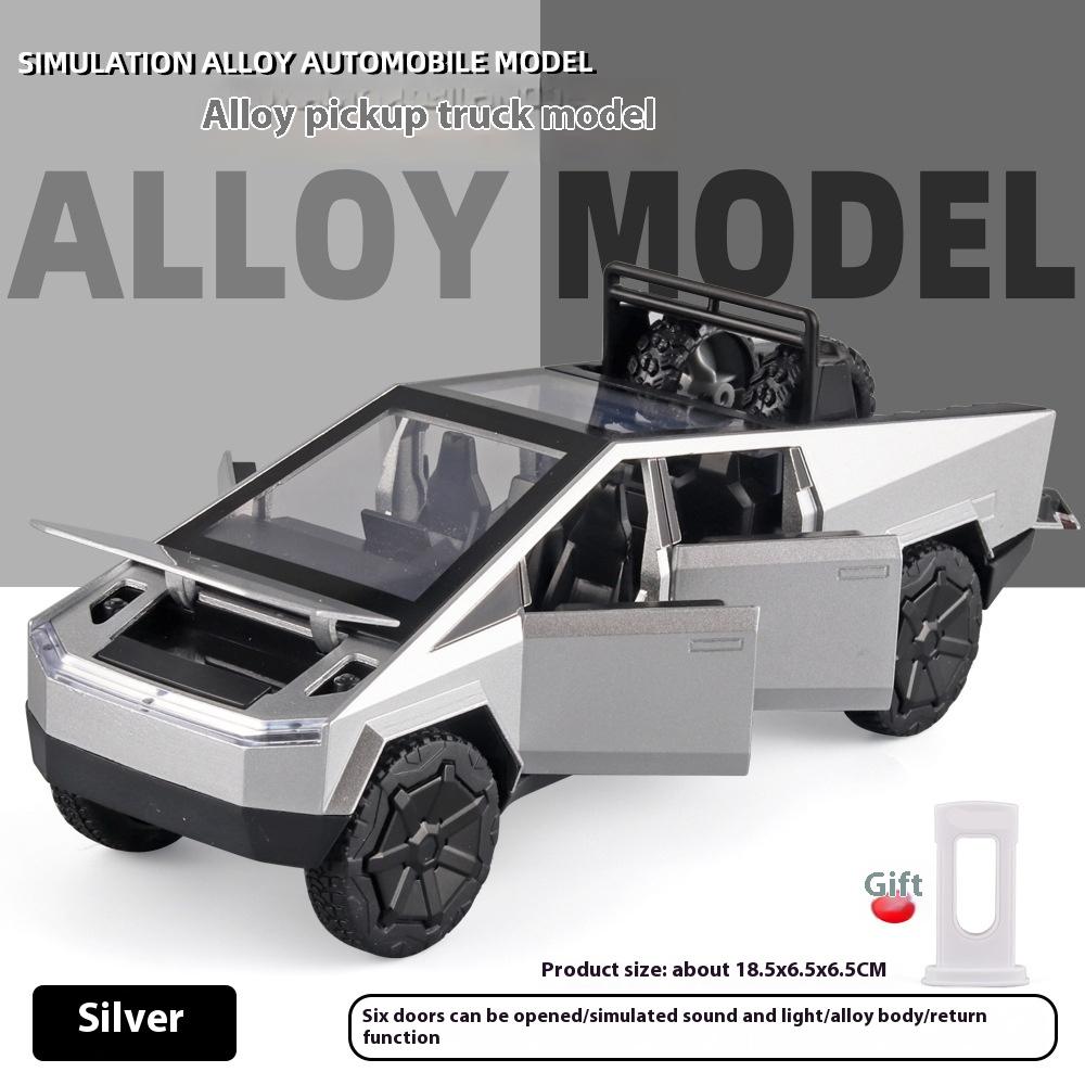 1:28 Cybertruck Hračka Slitina Auto Hračka Kovový Diecast Model Simulace Zvuk Světlo Zatáhni Zpět Dětská Hračka Trendy Dekorace na Display Dárek