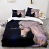 Unicorn Duvet Cover Set Twin Size White Unicorn Bedding Set Girls Kids 3D Purple Gifts for Children Teens Polyester Bedding Set