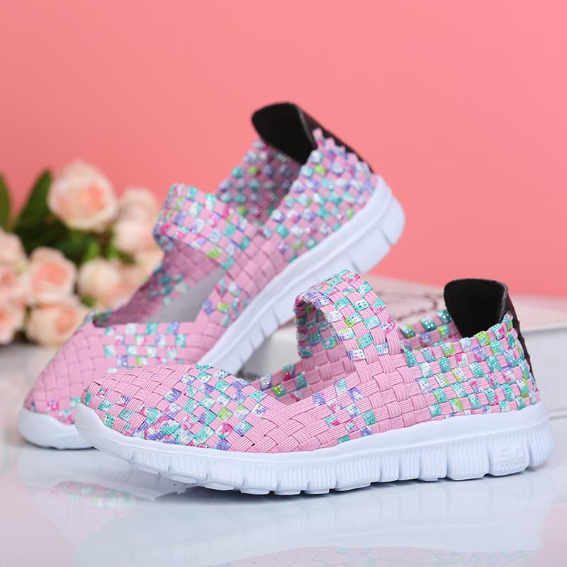 Summer Mary Jane Sandals Lady Handmade Braid Sandals Women Weave Flat Shoes Plus Size Beach Shoes