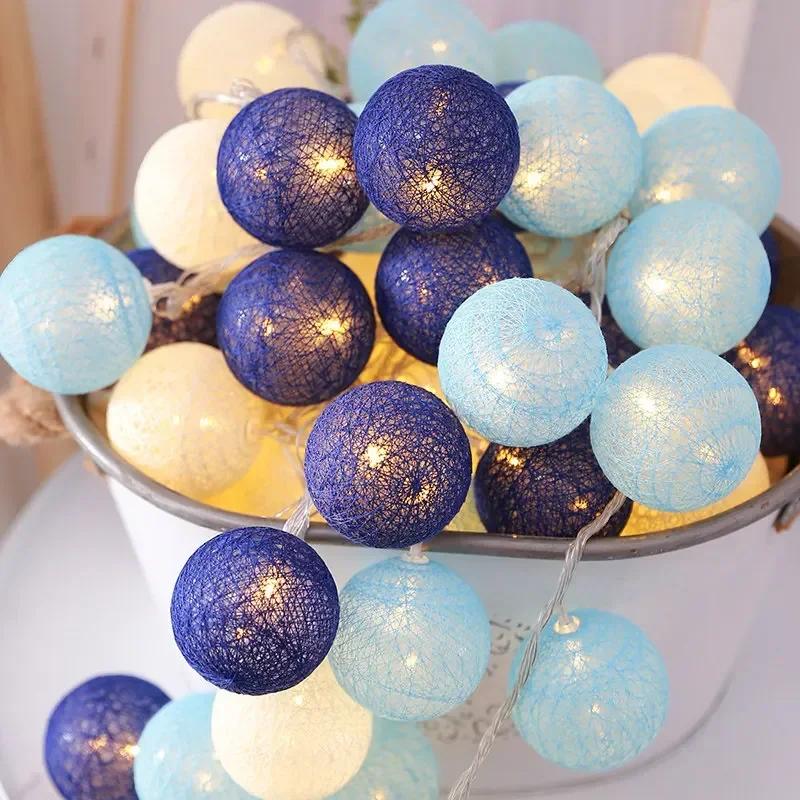Xiaomi 10/20 LEDS Cotton Ball Garlands Fairy Lights String Battery Power Christmas Outdoor Navidad Garden Bedroom Wedding Decoration