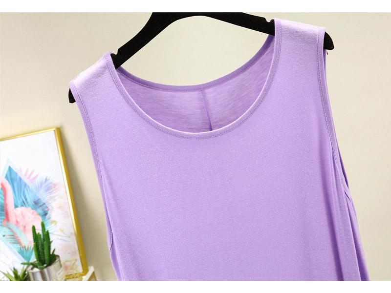 Plus Size Summer Modal Maternity Sleeveless Mid-Length Swing Dress