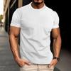 Men's Basic Waffle Knit Tee Short Sleeve Crew Neck Shirt