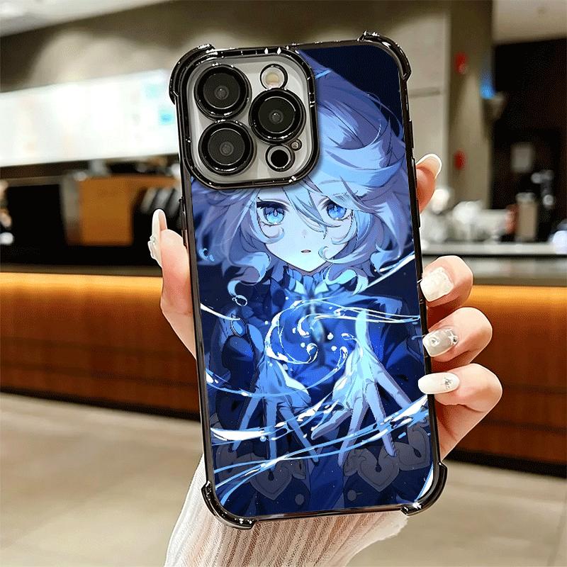 Genshin Impact Furina Soft Phone Case For iPhone 15 16 17 Air 14 Pro Max 16E Plus 13 12 Mini Plating Anti-Fall Fundas