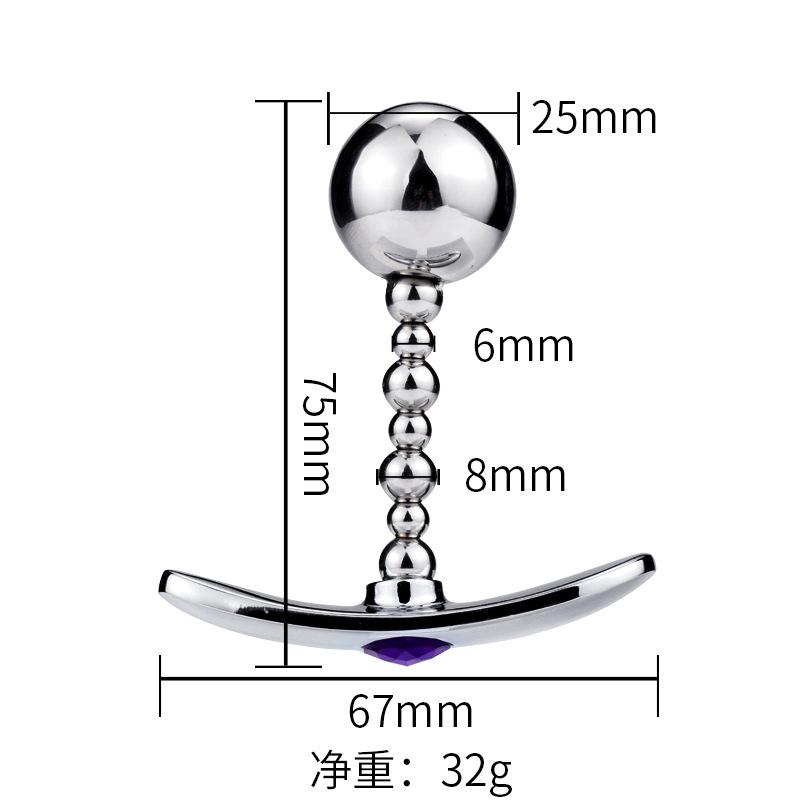Pull Beads Metal Butt Plug Wear Boat Anchor Base Handheld Anal Plug Anal Dilator Adult Sex Toys