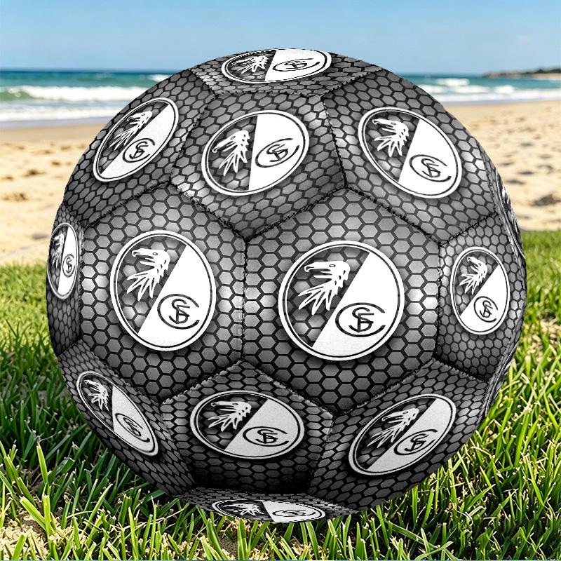SC Freiburg Print Size 5 Soccer Ball, PU Wear Resistant Football for Match Training and Daily Practice, Birthday Gift for Soccer Fans