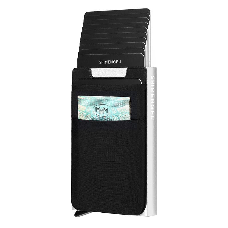 Portcard Metalic Ultra-Subțire Anti-Furt - Design Minimalist Pop-Up pentru Bărbați și Femei, Capacitate Mare, Anti-Magnetic, Trendy