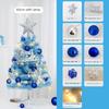 Hot Sale 45/60cm Mini Christmas Tree With lights Blue Christmas Tree Desktop Mini Christmas Miniature Pine With Ornaments