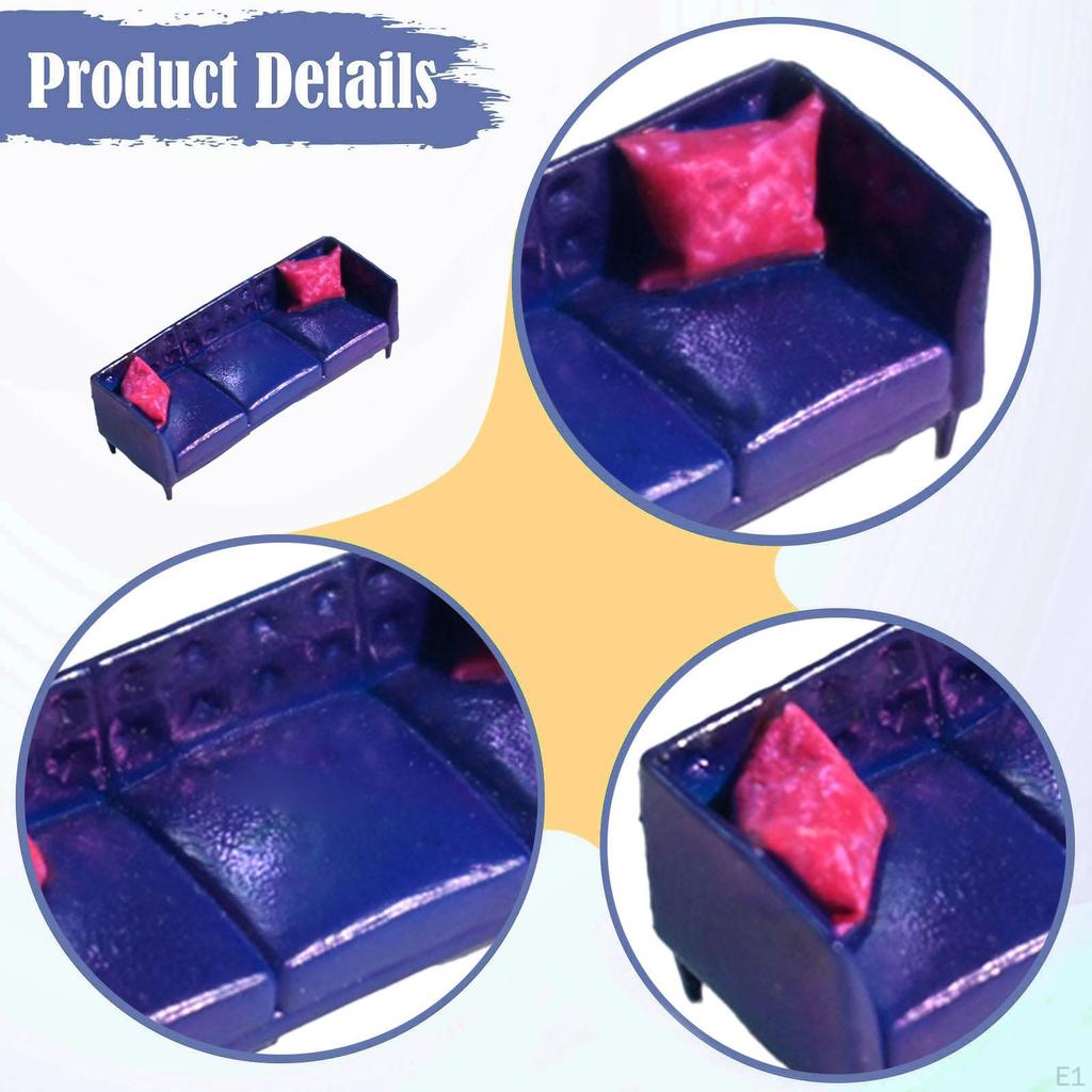 1/64 Scale Model Sofa, Miniature Furniture for Display, Artwork, Gift, Diorama, Decorative