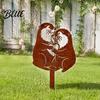 Garden Gifts for Enthusiasts Rusty Animal Stakes, Metal Hen/Chicken/Goat/Deer Yard Art Silhouette Decor Patio Landscape Decorations Lawn Flower