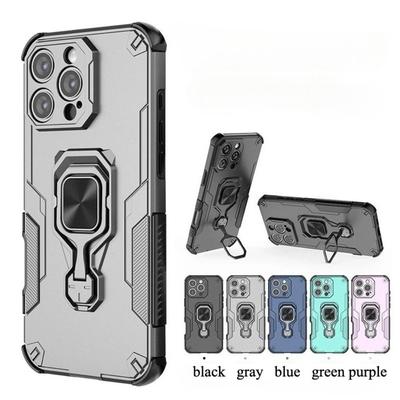 For Iphone 16e 16 Pro Max Armor Case Magnetic Ring Stand Holder Shockproof Cover For Apple 15 Plus 14 13 Pro Phone Protect Shell Funda Capa